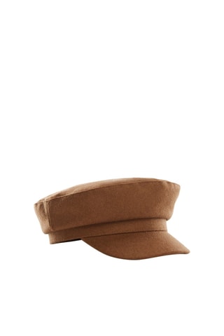 Casquette baker boy laine - Marron