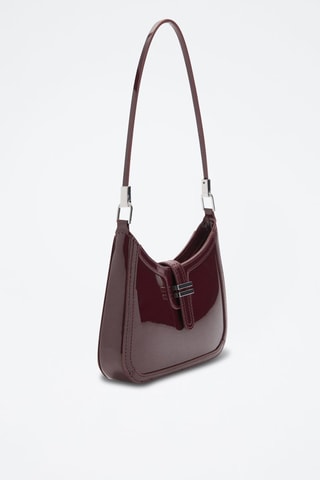 Sac porté épaule effet verni - Bordeaux