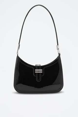 Sac porté épaule effet verni - Noir