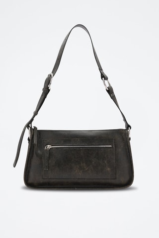 Sac cuir détails métalliques - Marron foncé