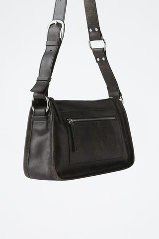 Sac cuir détails métalliques - Marron foncé