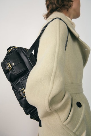 Sac cuir poches - Noir