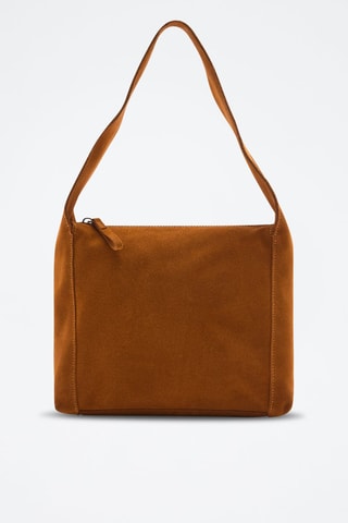 Suede Trendy Handtas - Bruin