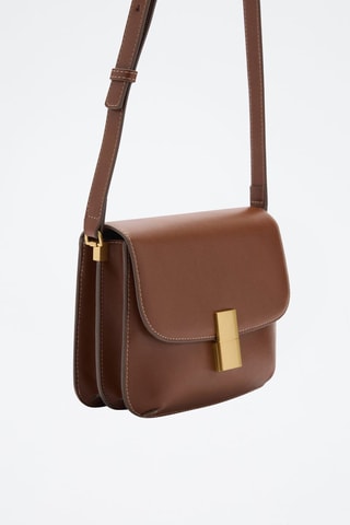 Sac bandoulière fermeture métallique - Marron