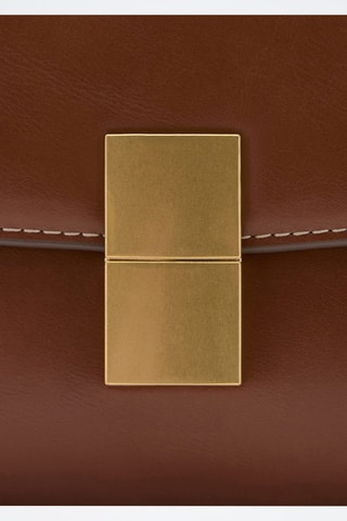 Sac bandoulière fermeture métallique - Marron