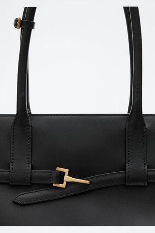 Sac cabas cuir boucle - Noir