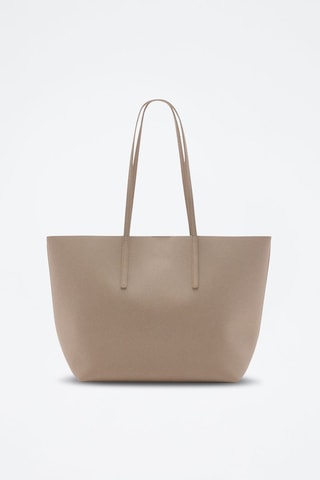 Shopper met Gekorreld Effect - Beige 