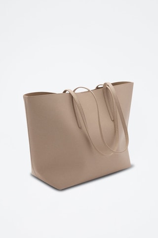 Shopper met Gekorreld Effect - Beige 