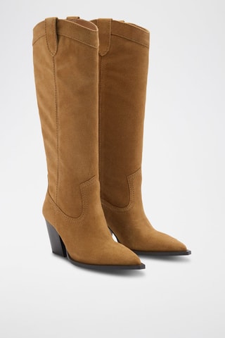 Bottes cow-boy suède - Marron