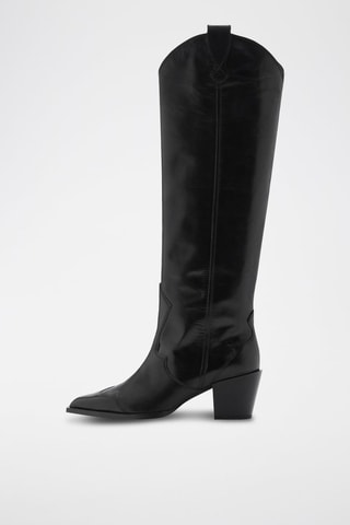 Bottes cowboy cuir - Noir