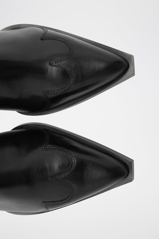 Bottes cowboy cuir - Noir