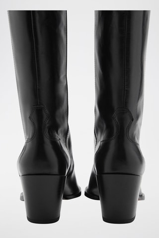 Bottes cowboy cuir - Noir