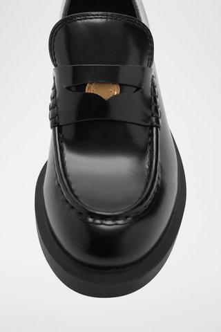 Mocassins cuir détail métallique - Noir