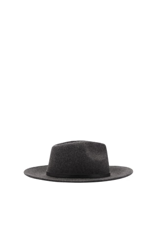Chapeau laine ruban décoratif - Gris