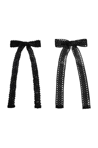 Lot 2 barrettes noeud crochet - Noir