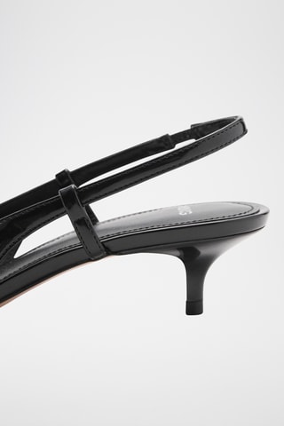 Chaussures talon ouvertes à l'arrière boucles - Noir