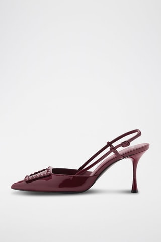 Chaussures vernies talon ouvertes à l'arrière - Bordeaux