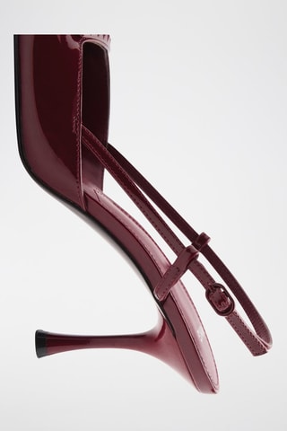 Chaussures vernies talon ouvertes à l'arrière - Bordeaux