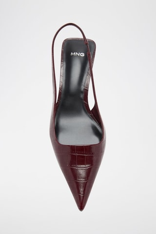 Chaussures effet croco talon kitten heel - Bordeaux