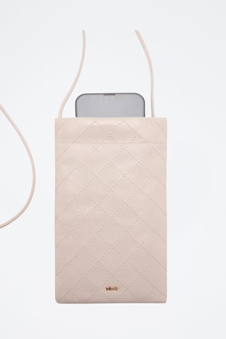 Housse téléphone portable coutures décoratives - Écru