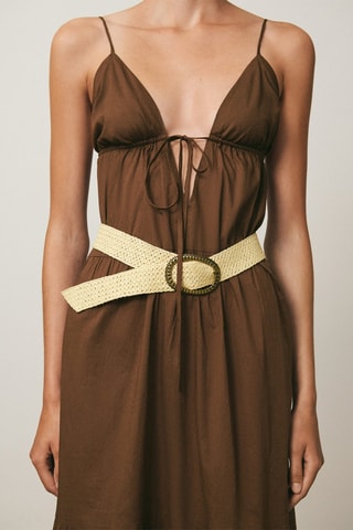 Ceinture fibres naturelles boucle - Beige