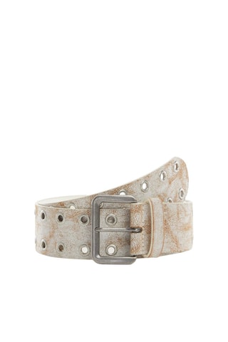 Ceinture perforée effet usé - Blanc