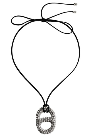 Collier cordon cristaux - Noir