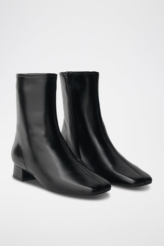 Bottines cuir à talon - Noir