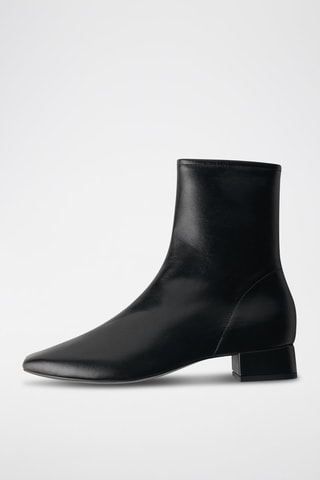 Bottines cuir à talon - Noir