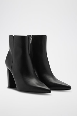 Bottines pointues à talon - Noir