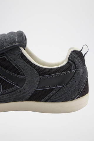 Baskets empiècements cuir - Bleu marine