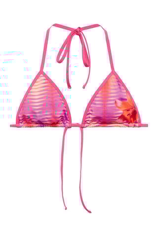 Haut bikini imprimé fleuri - Rose