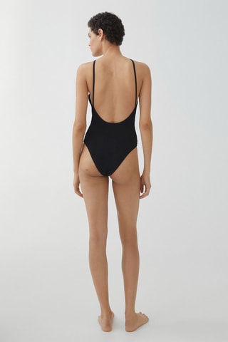 Maillot de bain à emmanchures américaines - Noir