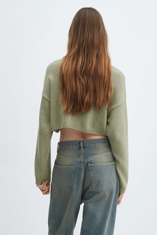 Pull-over maille col roulé - Kaki