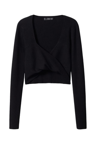 Pull-over crop croisé - Noir