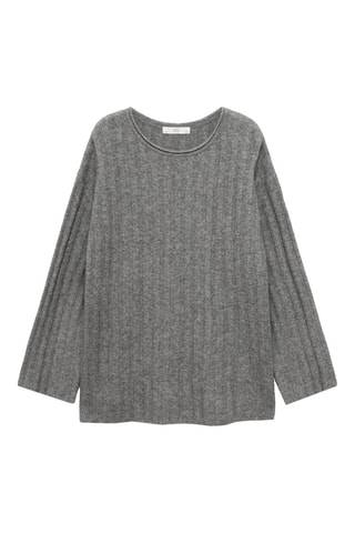 Pull-over maille côtelée - Gris