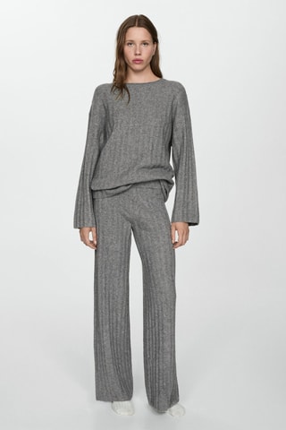 Pull-over maille côtelée - Gris