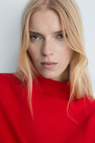 Pull-over col montant - Rouge
