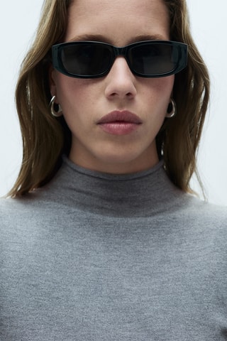Pull-over col montant - Gris chiné
