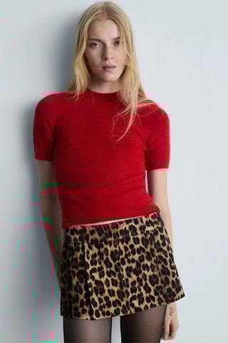 Pull-over manches courtes - Rouge