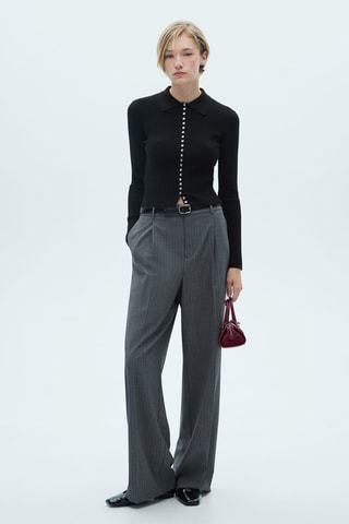 Pull-over avec boutons décoratifs - Noir
