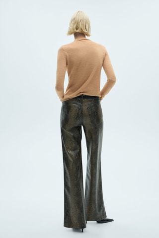 Pull-over fin col montant - Marron