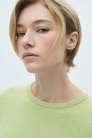 Pull-over maille fine col rond - Vert d'eau