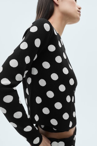 Cardigan maille pois - Noir