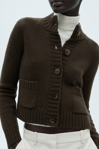 Cardigan maille poches - Vert