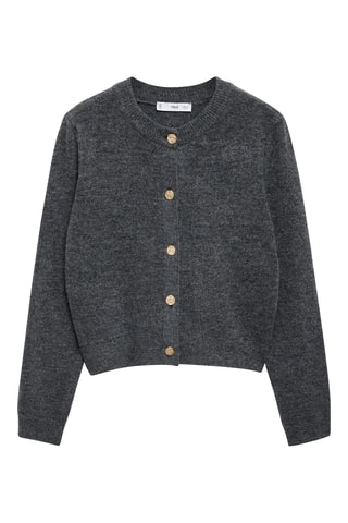 Geweven Vest met Sierknopen - Grijs