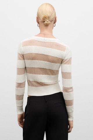 Cardigan texturé semi-transparent - Blanc