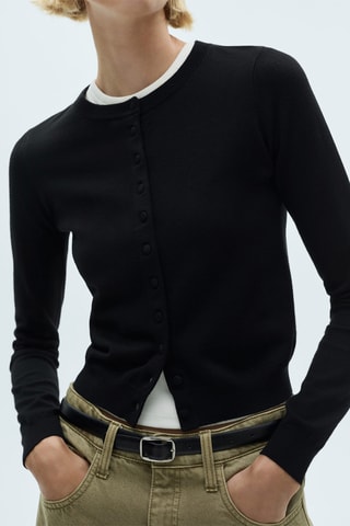 Cardigan maille fine - Noir