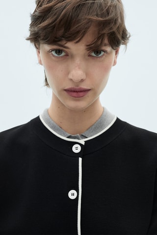 Cardigan bords contrastants - Noir