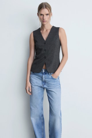 Gilet ajusté boutons - Gris